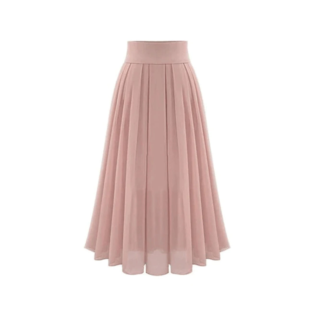 Trendy dames geplooide maxirok met vloeiende stof, hoge taille, perfect voor een chique zomerlook.