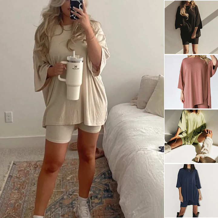 Stijlvolle vrijetijdskleding dames: Fenja tweedelige set voor comfortabele dagen.