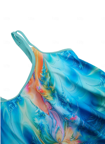 Comfortabele dames tankini zwemkleding met stijlvolle klassieke print, ideaal voor zomer en vakantie.