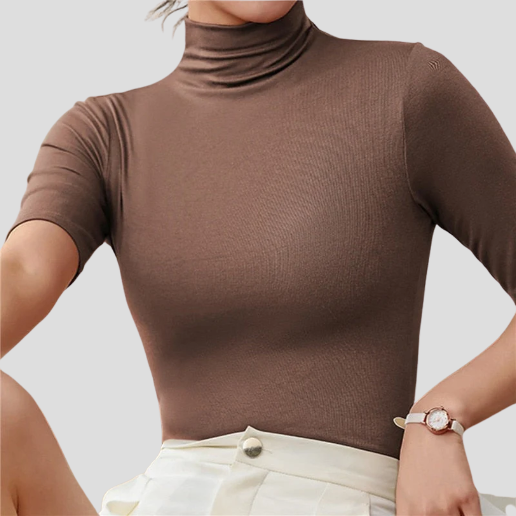 Dames ultradunne naadloze coltrui in basiskleur; ideaal als elegante basic laag voor alle seizoenen, comfortabel en slank.