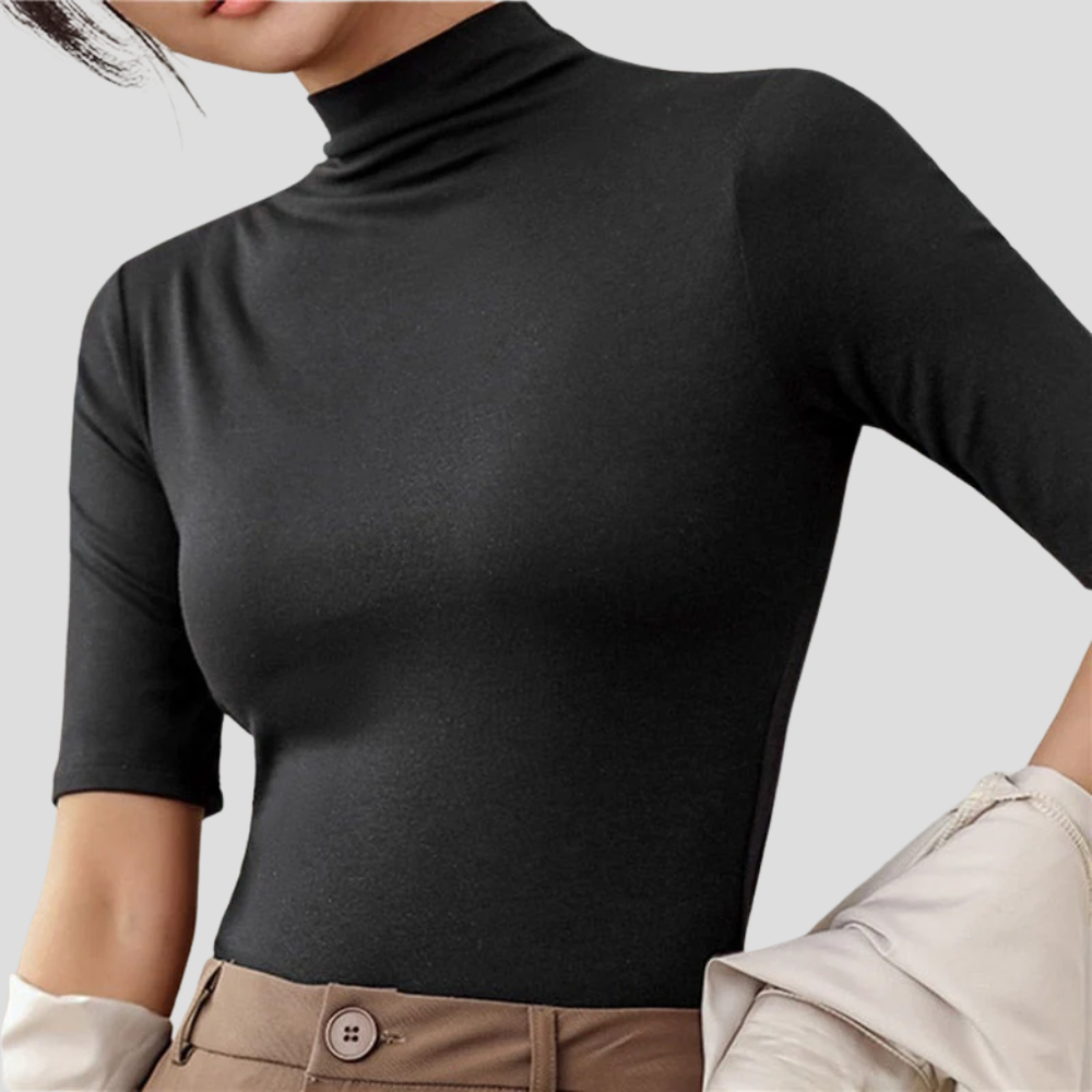 Naadloze dames coltrui, ultradun met stretch. Perfect als stijlvolle top of comfortabele lagenlook basic voor elke dag.