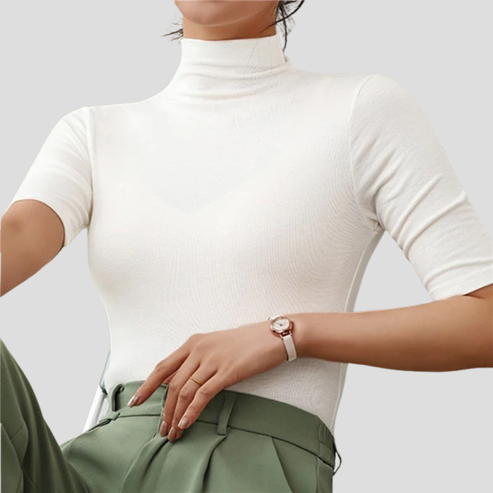 Elegante, slankvallende ultradunne coltrui voor dames, naadloos en rekbaar. Essentiële basic voor comfortabele fashion.