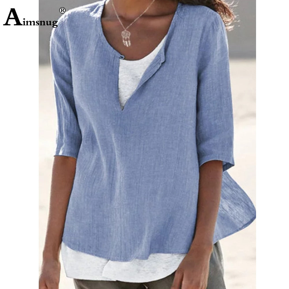 Chic dames V-hals T-shirt, ademend materiaal, stijlvolle keuze voor elke vrouw.