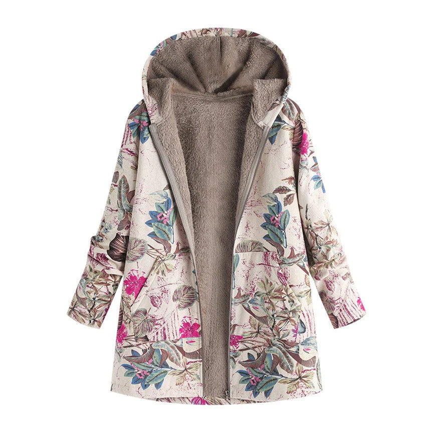 Dames vintage winterjas met warme voering, perfect voor koude dagen. Stijlvolle mode bovenkleding.
