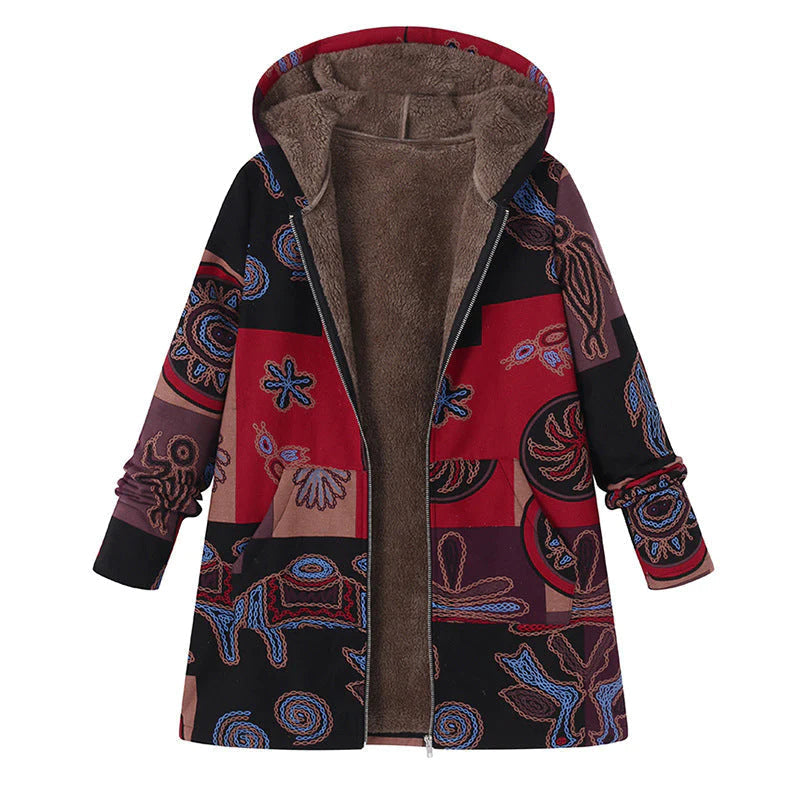 Ultieme warme damesjas, vintage chic. Comfortabele winterjas met zachte voering. Stijlvolle bovenkleding.