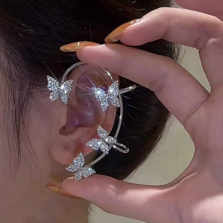 Luxe vlinder oor manchet, ideaal voor feestjes. Trendy dames oorbel die geen gaatjes vereist, comfortabel.