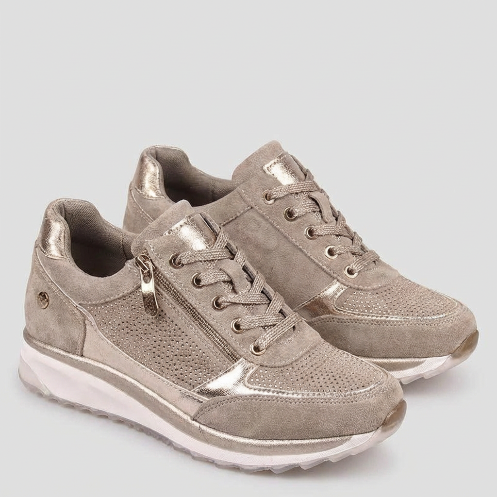 Hoogwaardige dames wandelschoenen voor dagelijks gebruik, comfortabel, orthopedisch, met stevige voetondersteuning.