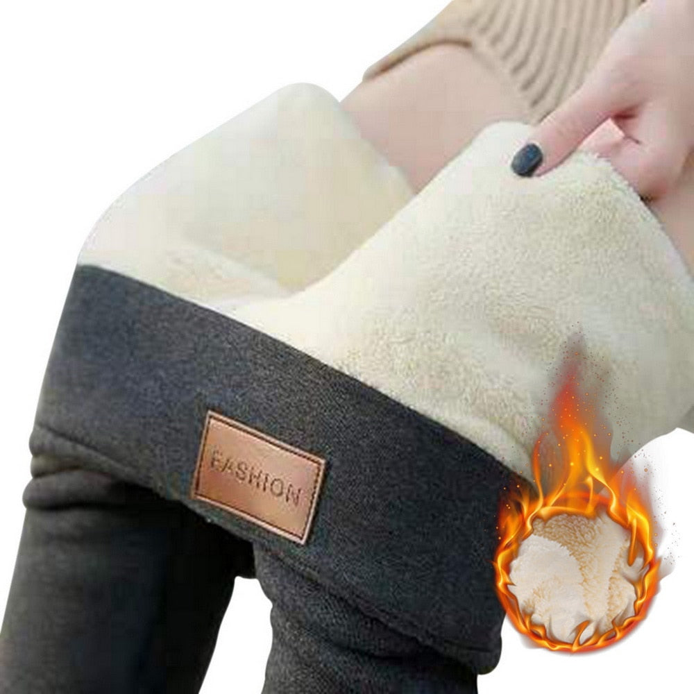 Zachte pluche broek voor dames met elastische taille, ultiem draagcomfort en warmte.