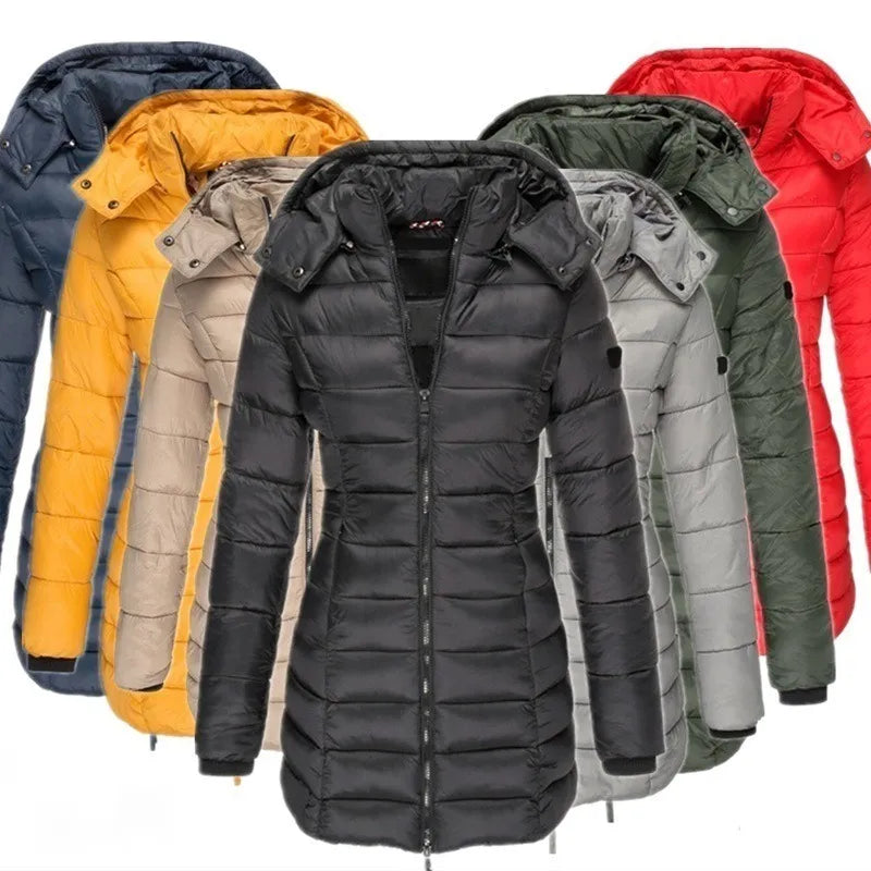Dames warme winterjas, stijlvol en comfortabel, perfect voor koude dagen. Modieuze bovenkleding voor dames.