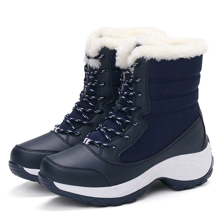 Warme dames winterlaarzen van PU leer, pluche gevoerd voor optimaal comfort en behaaglijkheid.