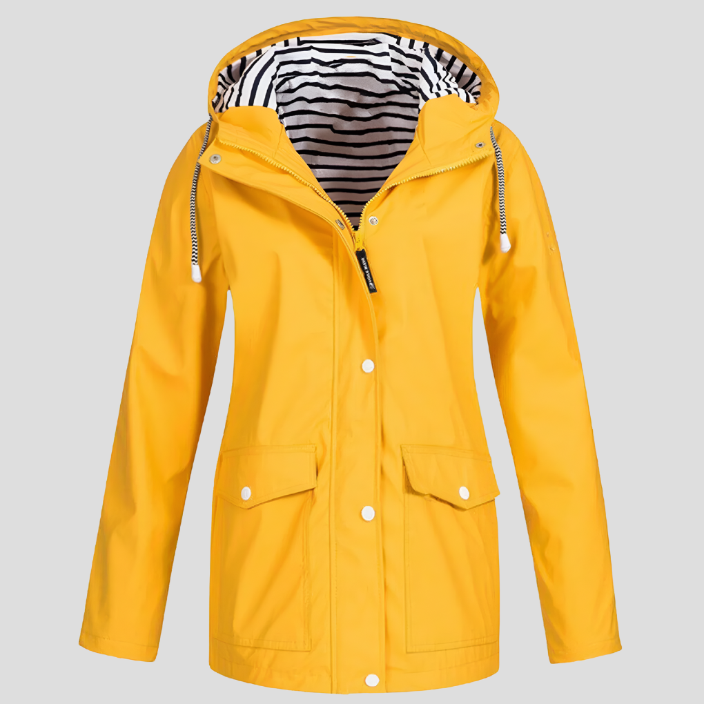 Dames waterdichte en winddichte jas met capuchon, ideaal voor elk weer en outdoor activiteiten.
