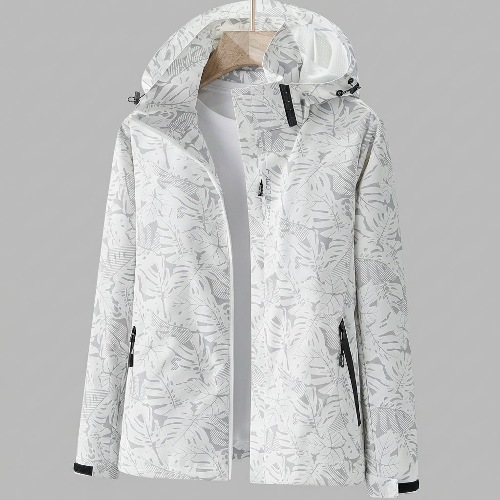 Comfortabele dames waterdichte en winddichte jas met capuchon. Ideale lichtgewicht buitenjas voor dames.