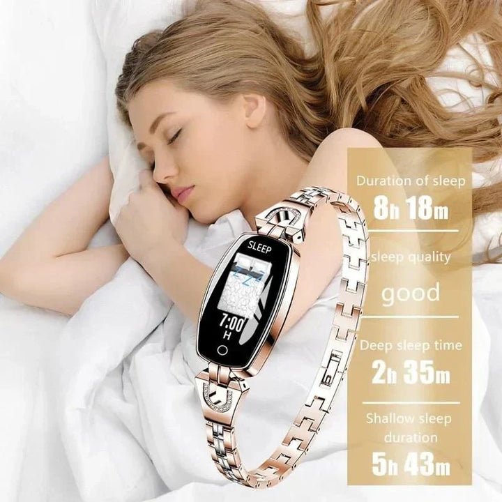 Modern design: Dames waterdichte fitness armband met helder display en hartslagmeting.