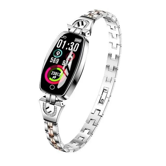 Gezondheid en wellness: Dames wearable, waterdichte fitness armband met hartslag- & slaaptracker.