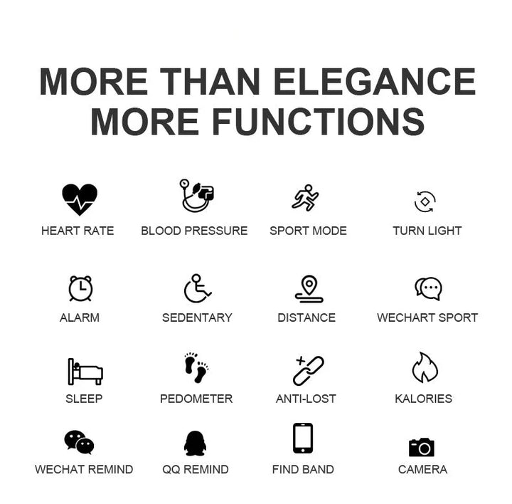 FitStyle dames fitness tracker: waterdicht, hartslagmeter, bloeddruk en activiteitstracker.