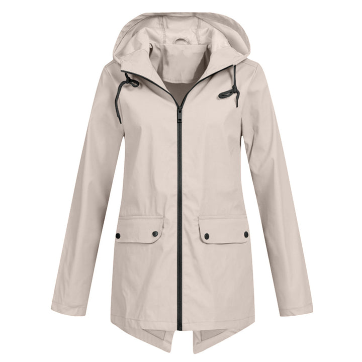 Populaire dames waterdichte jas met capuchon en rits. Perfecte tussenjas voor dagelijks gebruik en alle seizoenen.