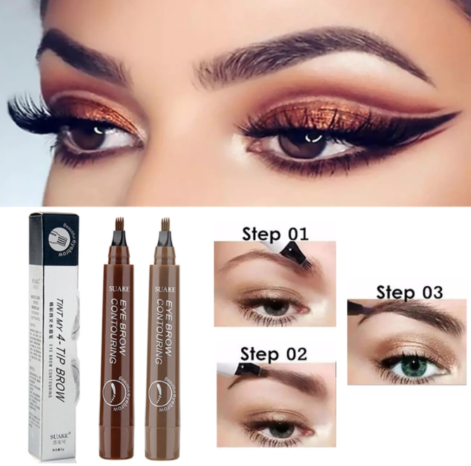 Assortiment wenkbrauwpotloden voor dames, voor diverse natuurlijke tinten. Waterproof make-up voor volle wenkbrauwen.