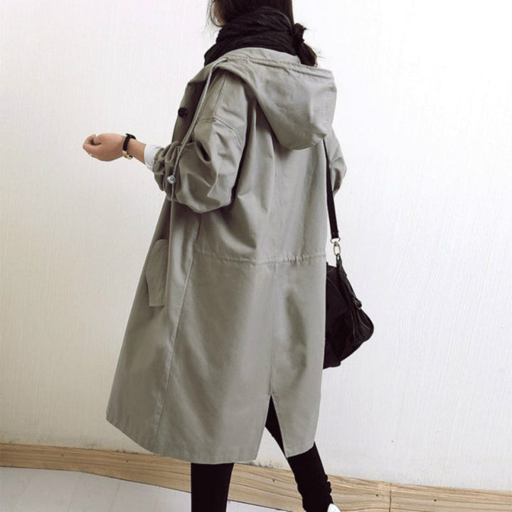 Comfortabele winddichte trenchcoat voor dames, warme bovenkleding voor koude herfst- en winterdagen.