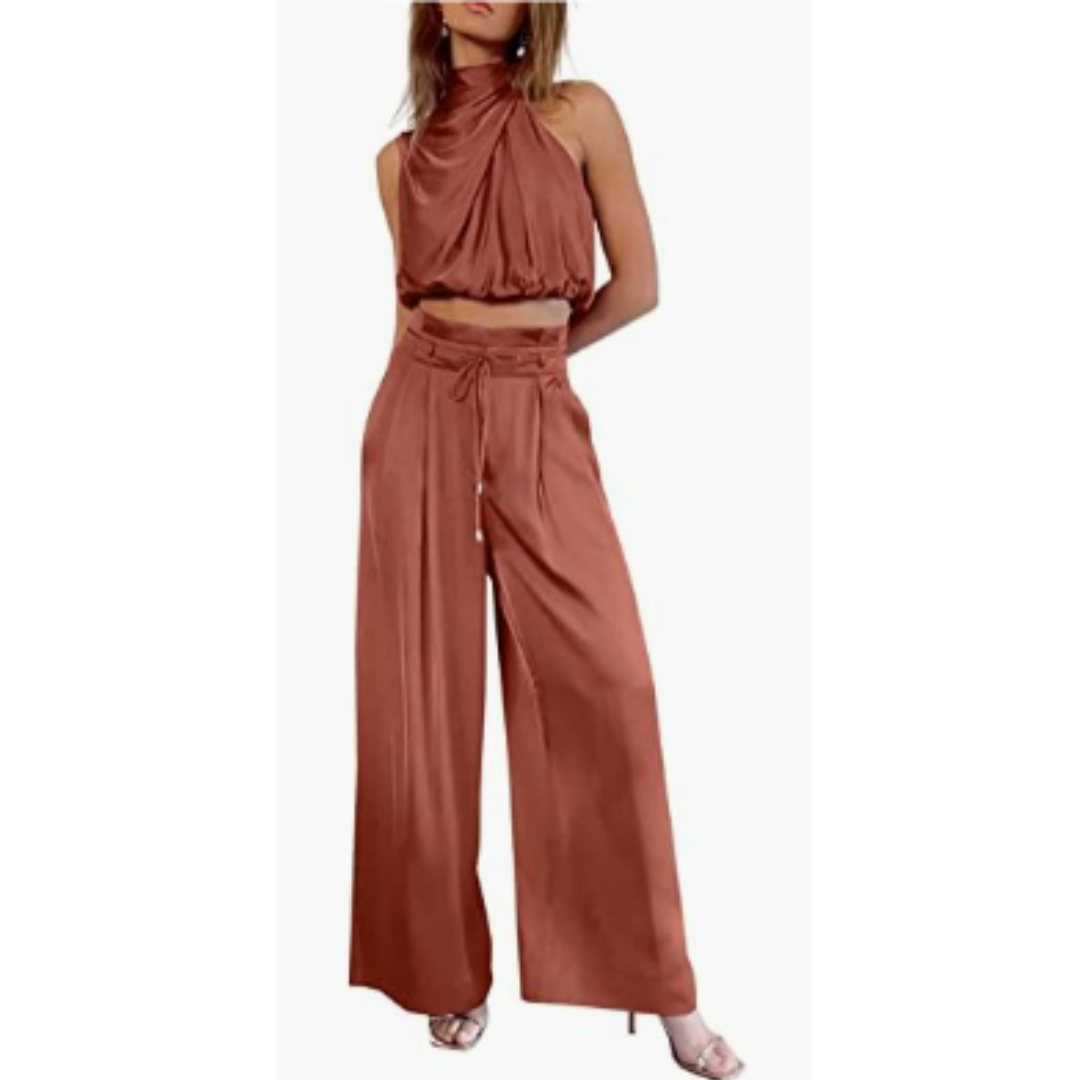 Mouwloze dames jumpsuit Salena in luchtige zomerstof. Losse pasvorm garandeert ultiem comfort en stijl.