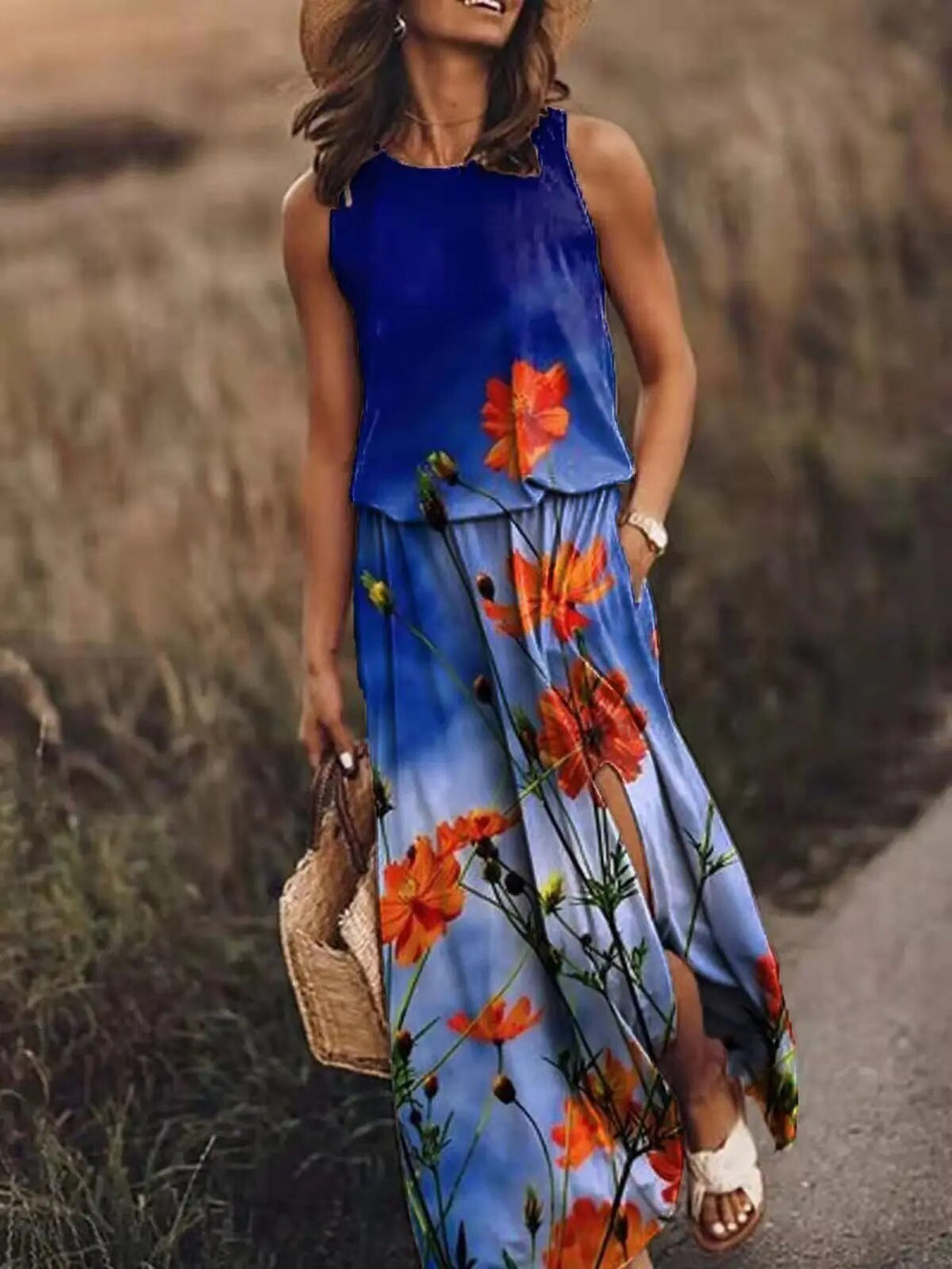 Elegante Amara maxi-jurk voor dames, perfecte zomerjurk met losse pasvorm en stijlvolle, unieke snit.