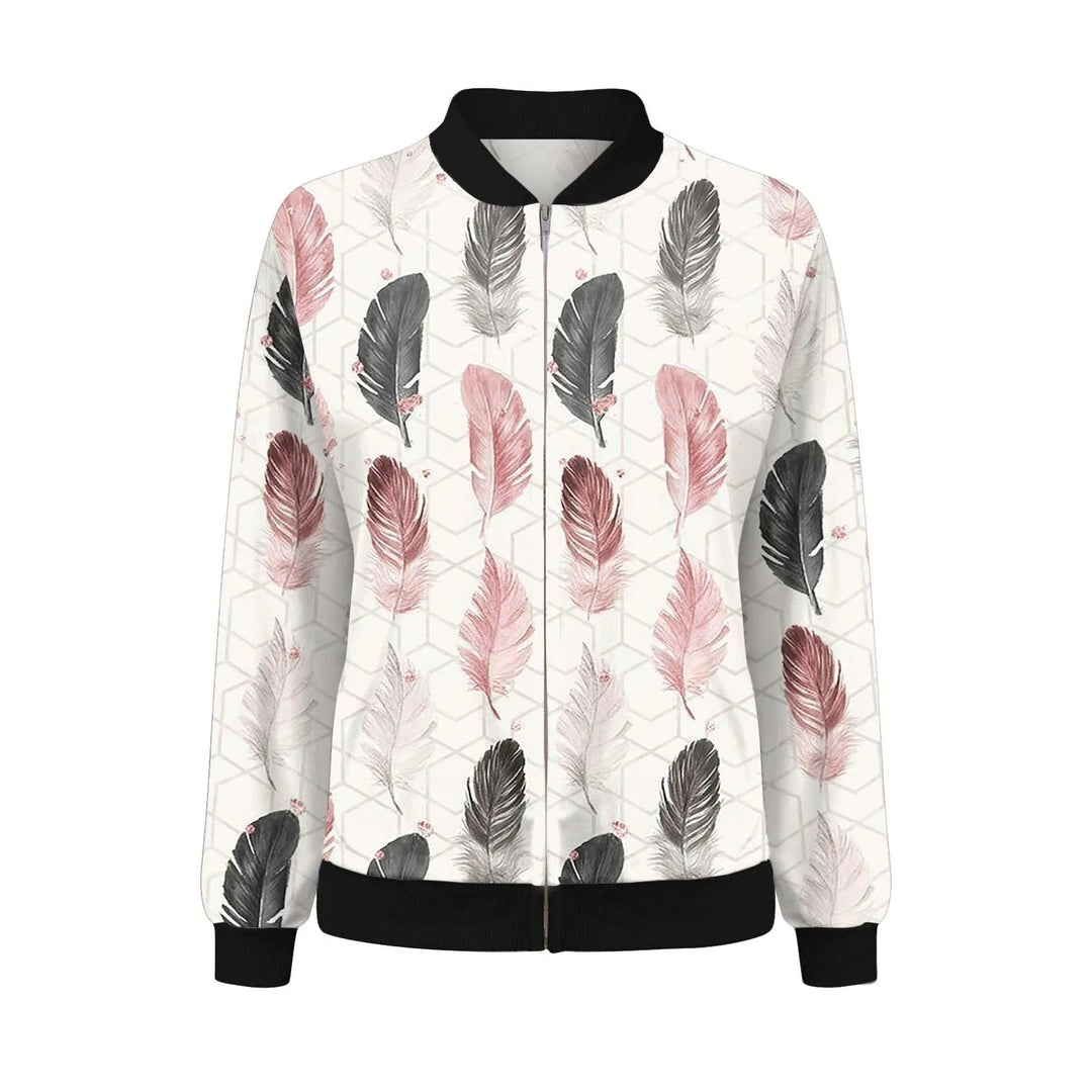Stijlvolle vrouwenkleding: zomerjas met kleurrijke bloemenprint en praktische ritssluiting.