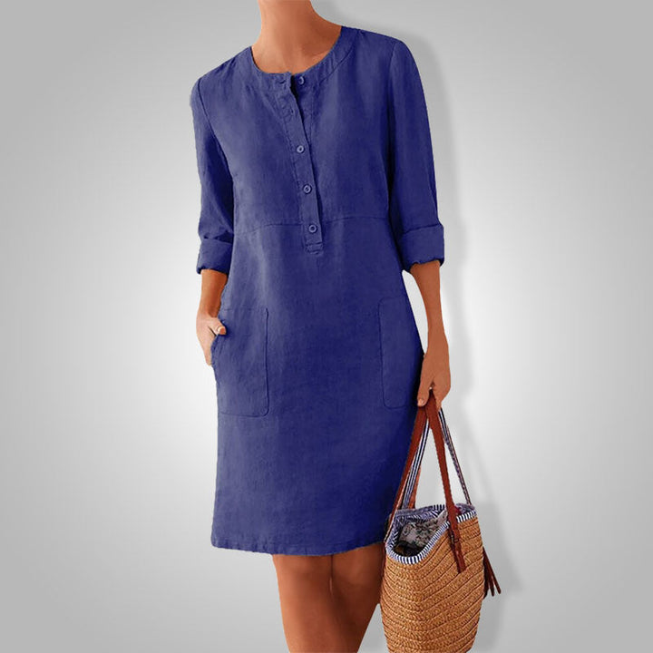 Comfortabele Adelle dames zomerjurk, perfecte pasvorm. Trendy item uit de zomercollectie, veelzijdige damesjurk.