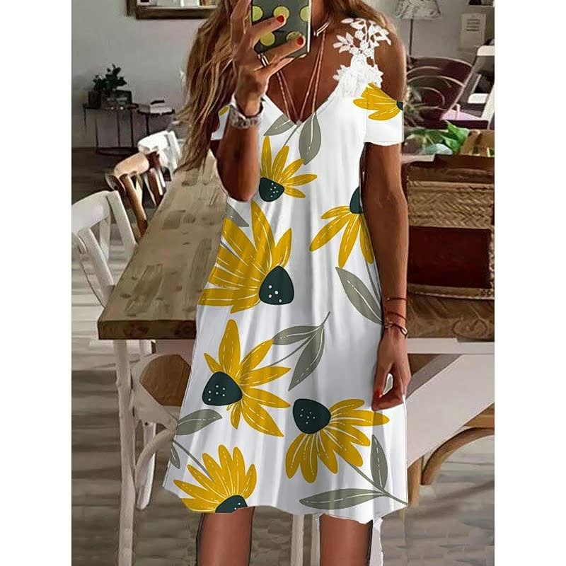 Dames zomerjurk FlowerDress™ met elegant bloemenontwerp, comfortabel en modieus.