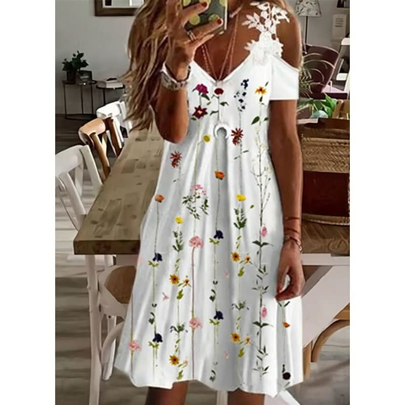 Damesmode FlowerDress™: comfortabele zomerjurk met elegant bloemenpatroon en korte mouwen.