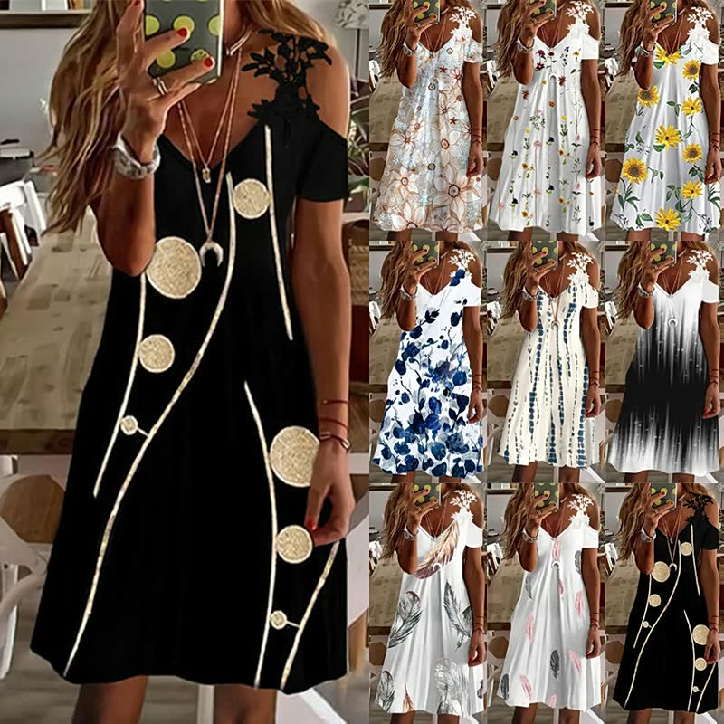 Elegante casual FlowerDress™ midi jurk voor dames, comfortabel en met prachtig bloemenpatroon.