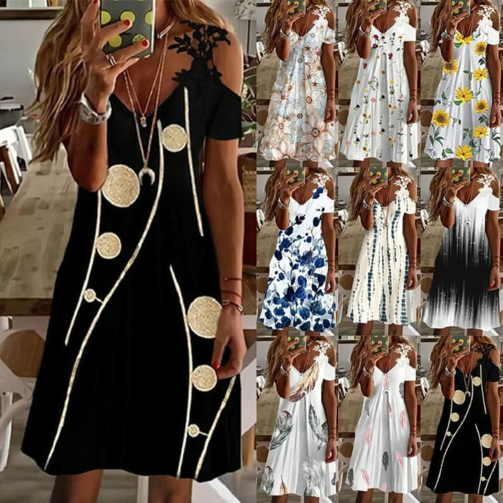Elegante casual FlowerDress™ midi jurk voor dames, comfortabel en met prachtig bloemenpatroon.