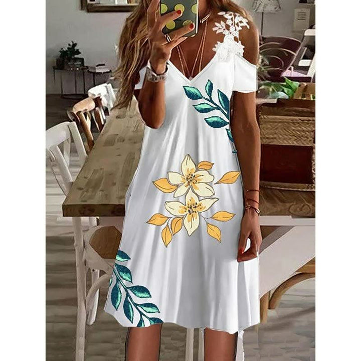 Elegante FlowerDress™ dames zomerjurk met verfijnd bloemendesign, ideaal voor diverse gelegenheden.