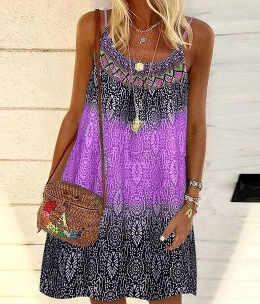Vloeiende damesjurk met prachtige bloemenprint, comfortabel voor warm weer. Een must-have voor zomeroutfits.