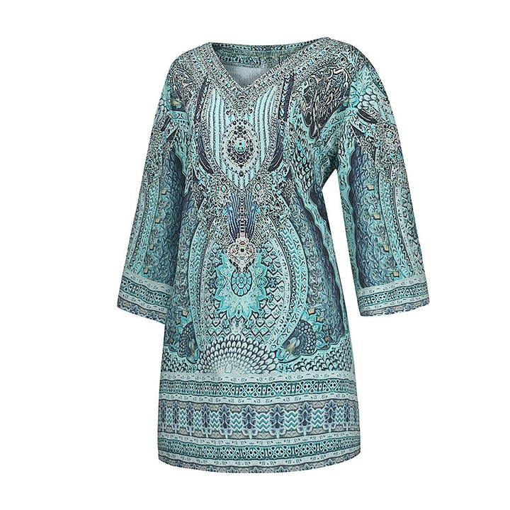 Vrouwenmode: Eva™ zomerjurk met vrolijke print, comfortabel en perfect voor dagelijkse casual kleding.