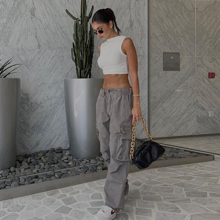 Trendy wijde pijpen broek voor vrouwen, ideaal voor een relaxte maar stijlvolle outfit.