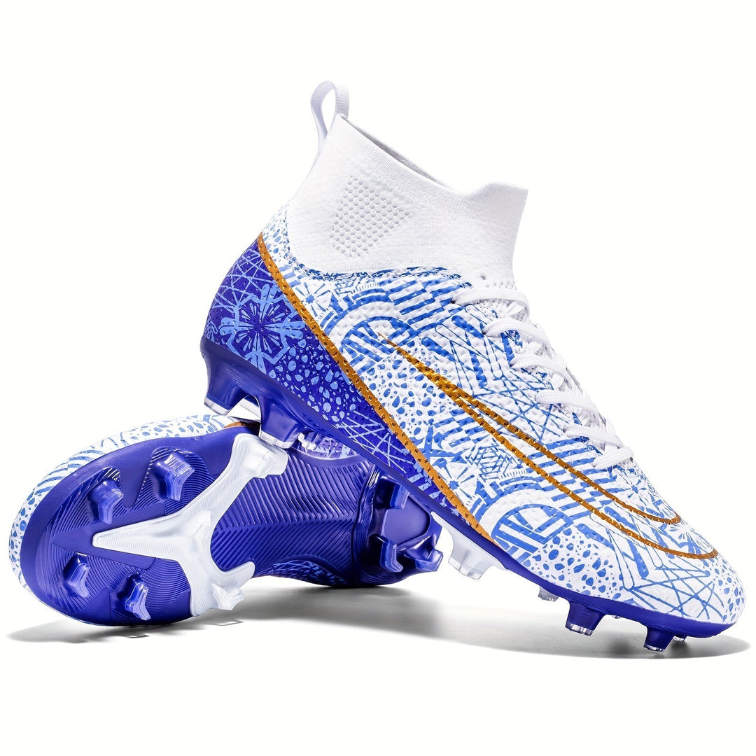 Nieuwe Dario heren voetbalschoenen prominent gepresenteerd, klaar voor voetbalwedstrijden en training.