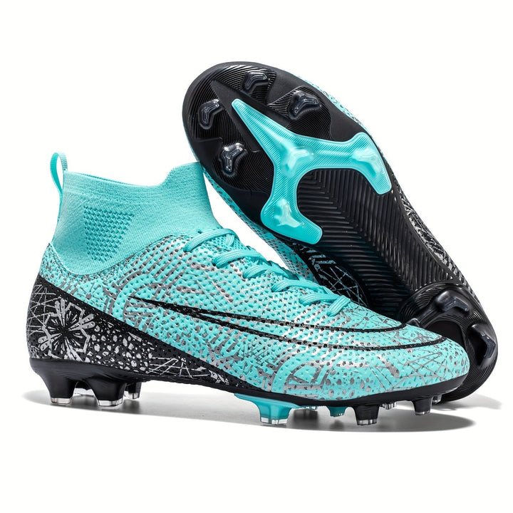Close-up van de zool van Dario heren voetbalschoenen, benadrukt de innovatieve griptechnologie.