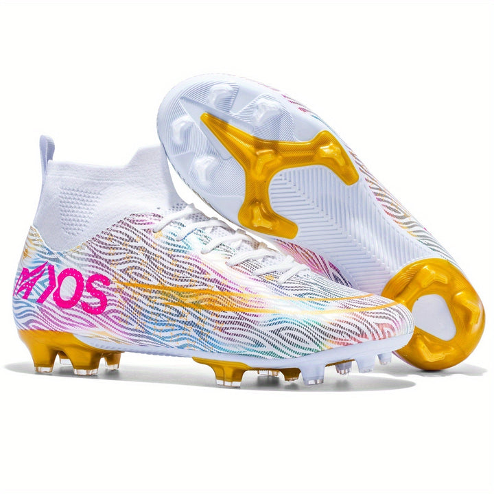 Detailfoto van het hoge enkelontwerp van de Dario heren voetbalschoenen, voor maximale ondersteuning.