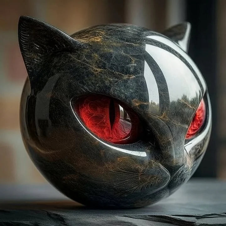 Mooi kattenhoofd sculptuur als uniek cadeau. Stijlvolle woondecoratie met een artistieke uitstraling.