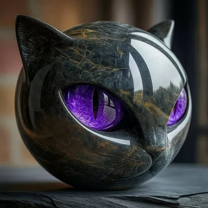Stijlvolle decoratie: dierenbeeldje van een kattenhoofd. Een elegant sculptuur voor elke kamer.
