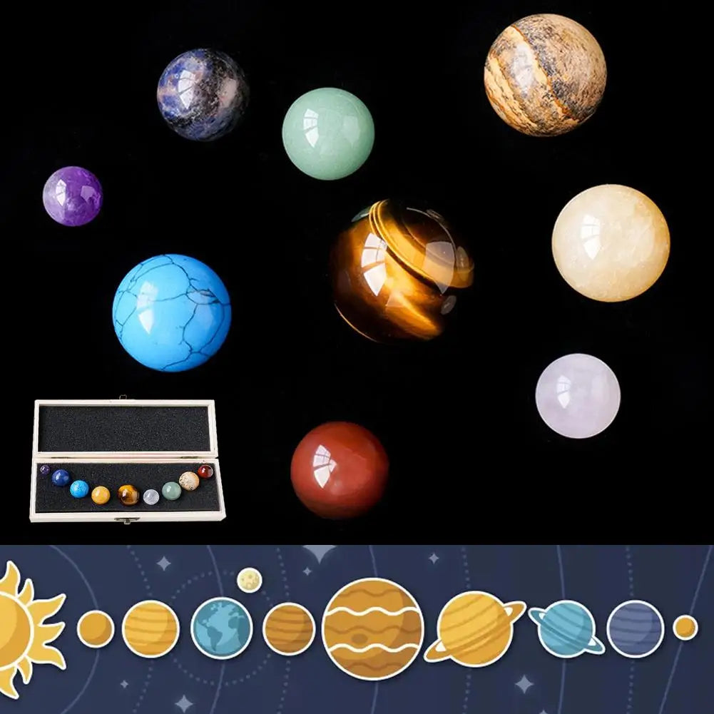 Uniek edelstenen zonnestelsel, spirituele woondecoratie. Ideaal voor chakra balans, energie en meditatie.