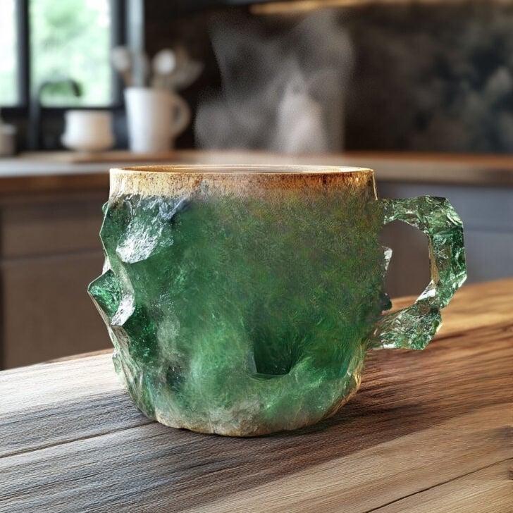 Perfect cadeau: unieke kristallen mok met edelsteen voor thee, koffie en huisdecoratie.
