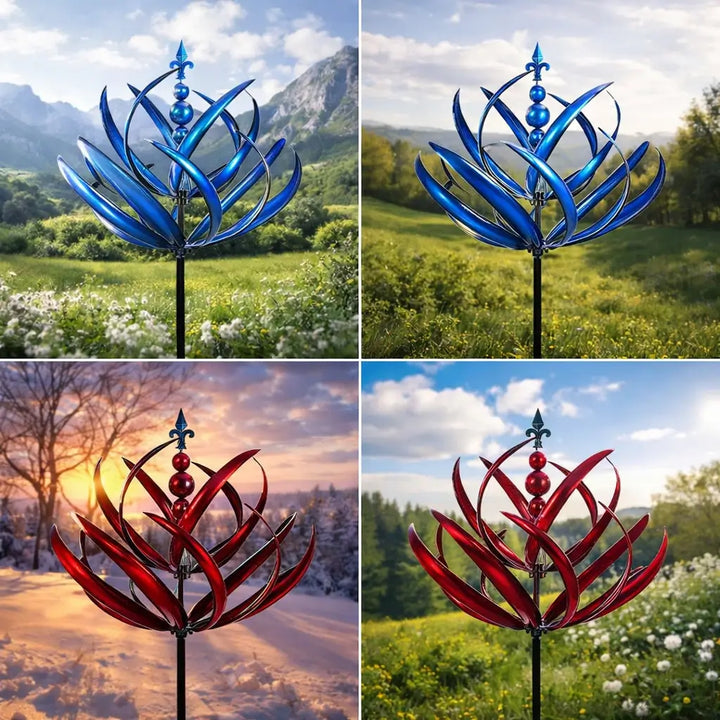 Decoratieve windvaan met lotus detail. Elegant buiten ornament, weerbestendig voor tuin en dakdecoratie.