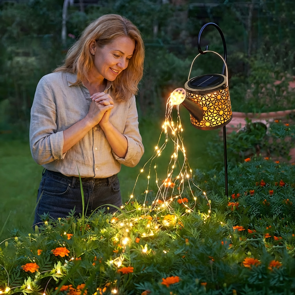 Stijlvolle solar tuinlampen van ijzer, ideaal voor tuindecoratie en buitenverlichting.