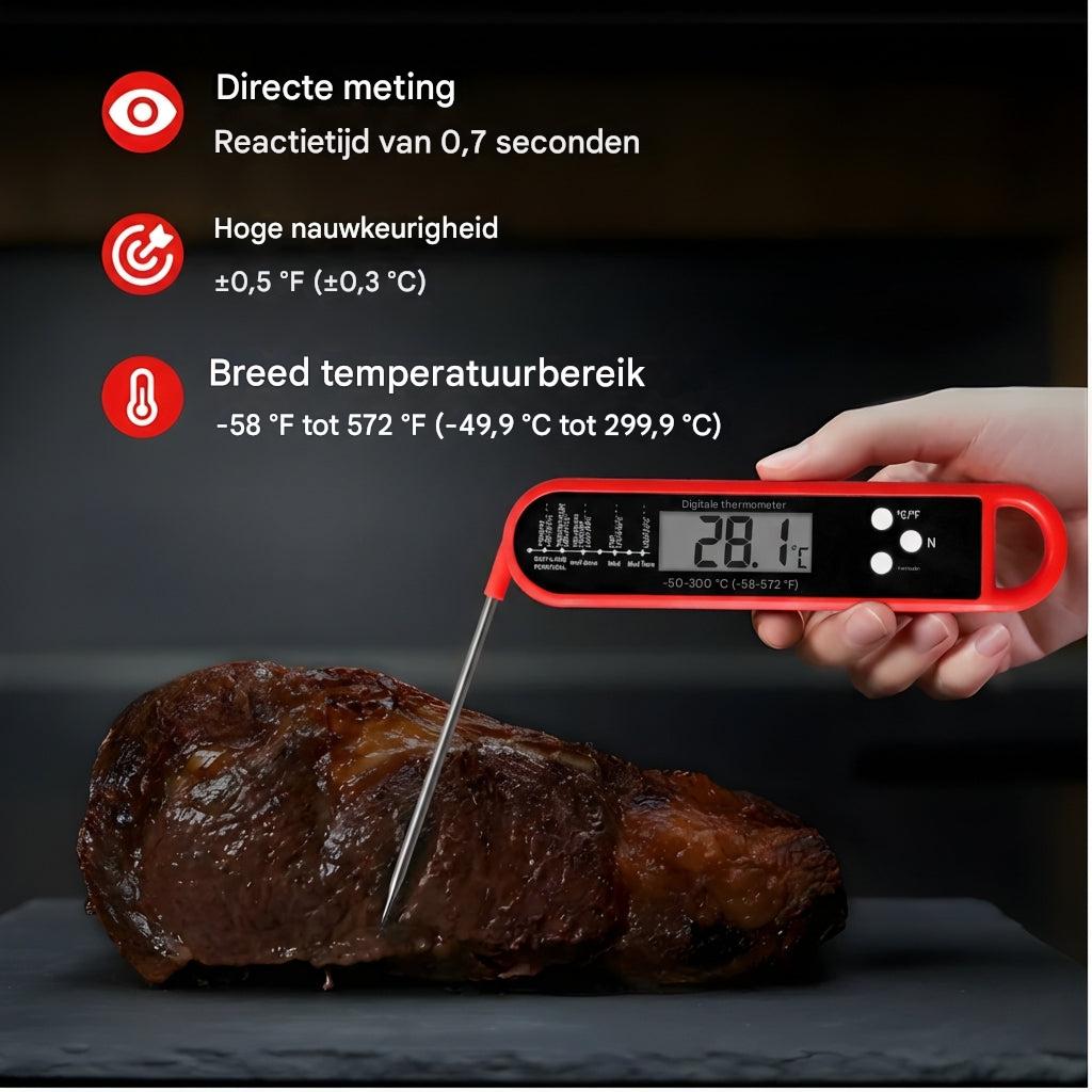 Instant vleesthermometer AM1. Digitaal, nauwkeurig voor voedselveiligheid bij koken, grillen en bakken in de keuken.