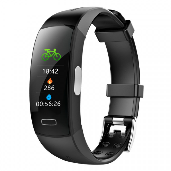 Dion smartwatch om pols, comfortabele siliconen band meet bloeddruk, hartslag, fitness. Wearable welzijn.