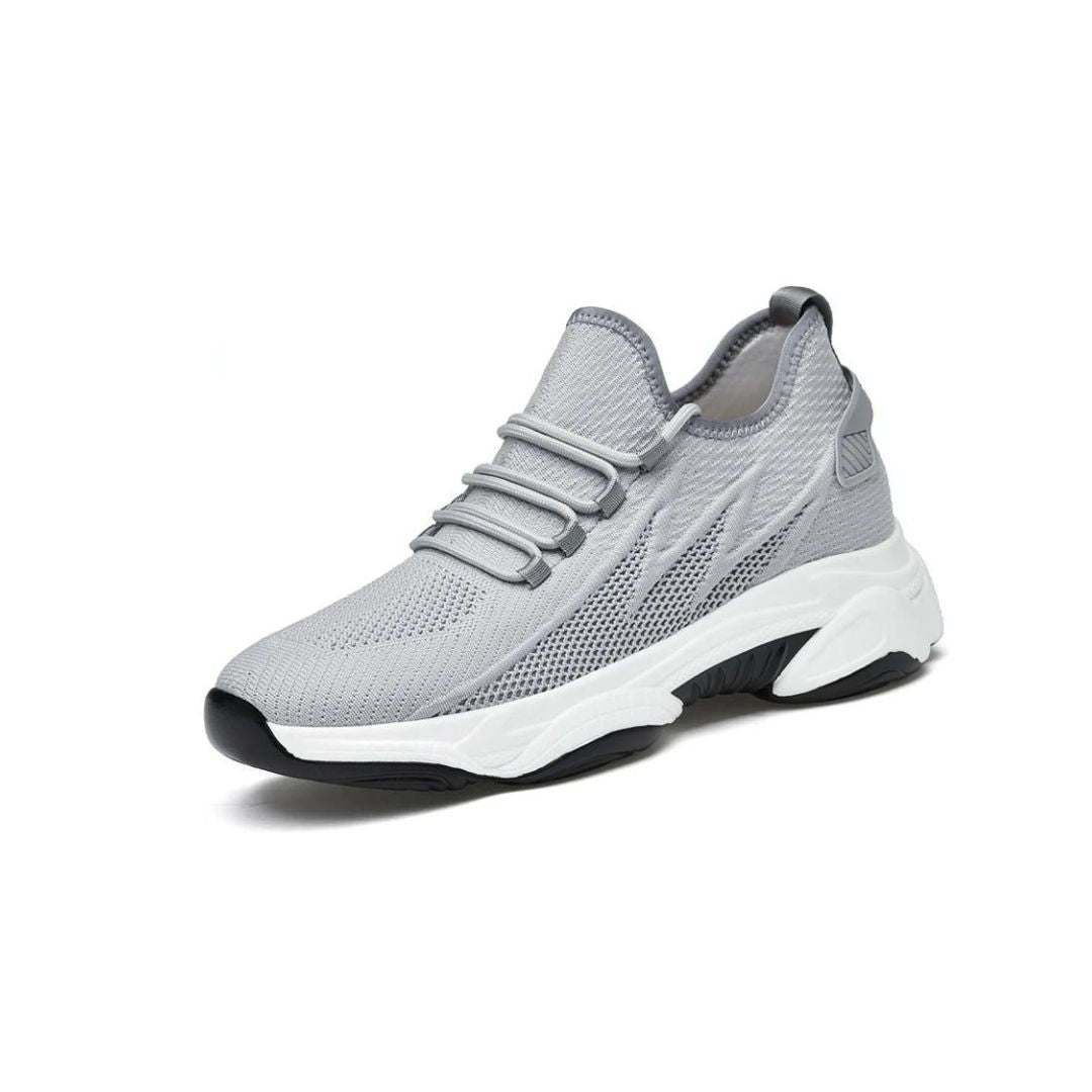 Comfortabele grijze verhogende herensneakers; ideaal voor langer lijken zonder in te leveren op stijl.