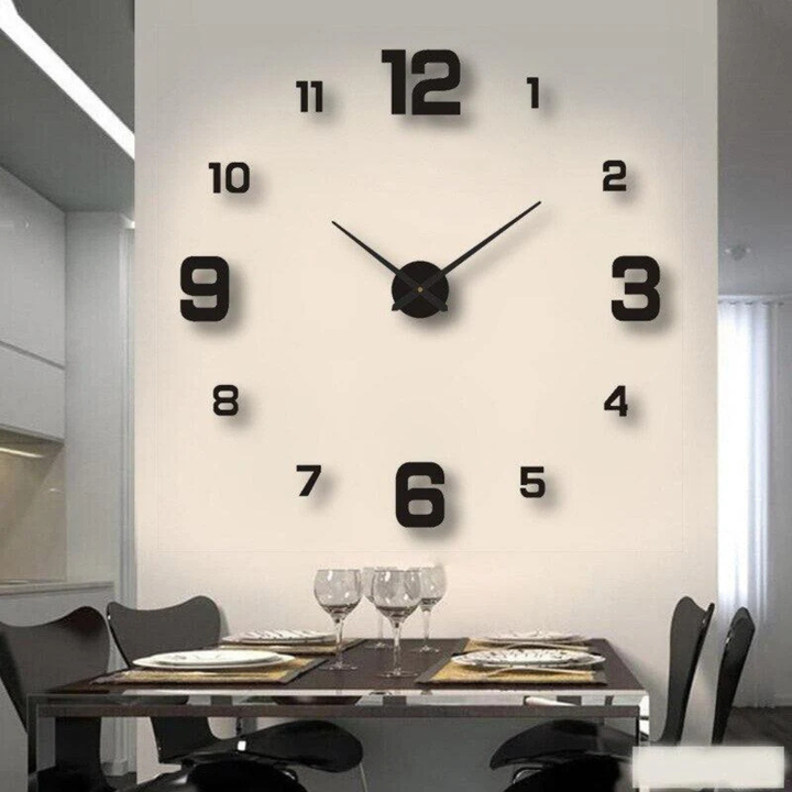 DIY wandklok: moderne, personaliseerbare klok. Stijlvolle interieur decoratie voor woonkamer of kantoor.