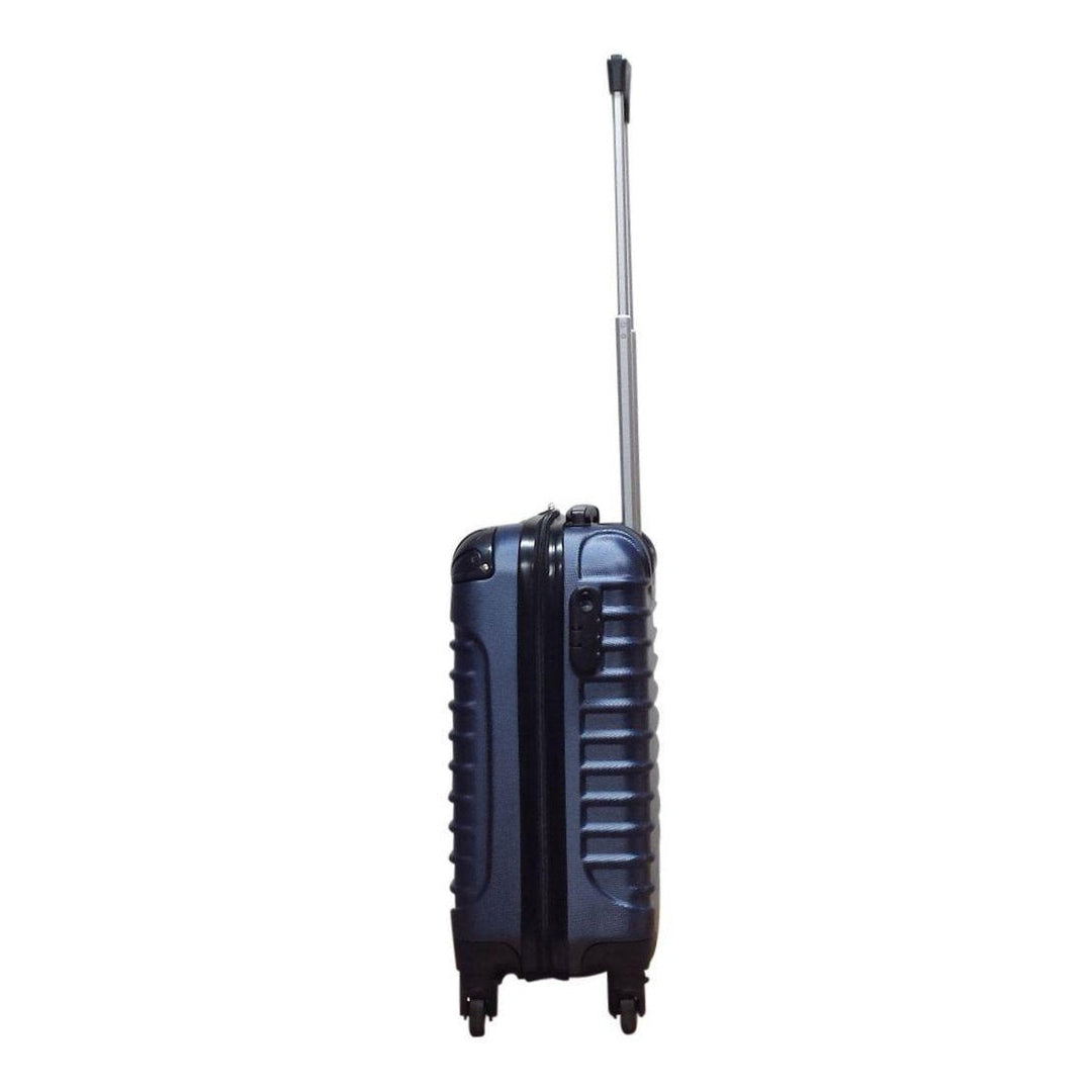 Compacte en ruime donkerblauwe 2-delige ABS hardshell kofferset, ideaal voor korte en lange reizen.