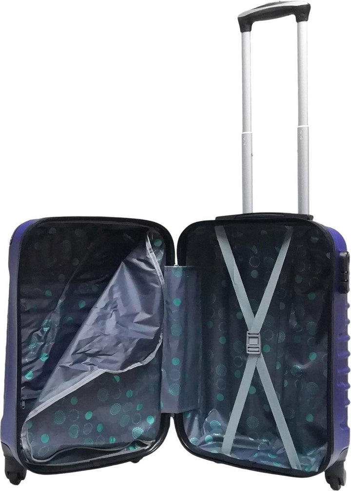 Stijlvolle 2-delige hardcase bagageset in donkerblauw. Robuuste XL & S koffers met 4 wielen voor elke reis.