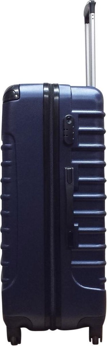 Complete donkerblauwe hardcase kofferset: 2 lichtgewicht koffers (S & XL) met 4 wielen voor zorgeloos reizen.